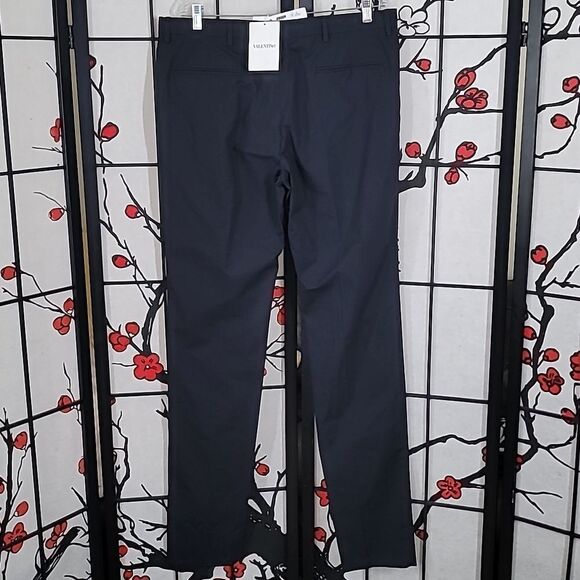 VALENTINO Cotton Straight Leg Pleated Cotton Trousers - Picture 6 of 11